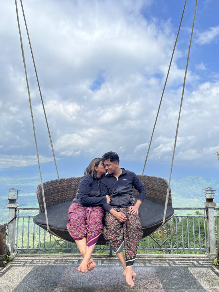 Maitri and Ajay swing Bali